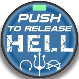 TOOLEPIC Push Start Button Cover for Mustang 2015-2025 – Engine Start Stop Ignition Switch Kit for Ford Mustang Interior Accessories – Push to Release Hell Unique Design Style Custom Fit Baby Blue