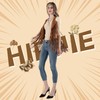 OWANVION 6 Piece Hippie Costume Set Women's Fringe Vest Faux