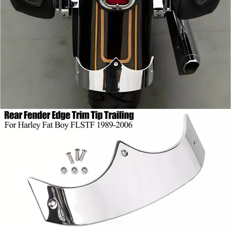 Unbranded Stainless Steel Chrome Rear Fender Trim Tip For Harley