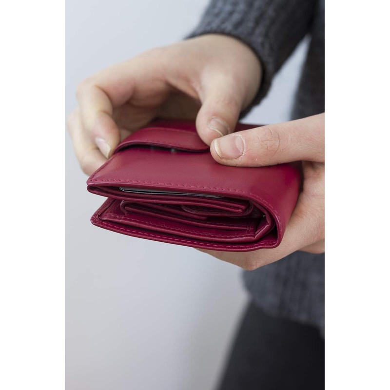 LEAS Ladies Wallet with Outside Lock and Big Coin Compartment