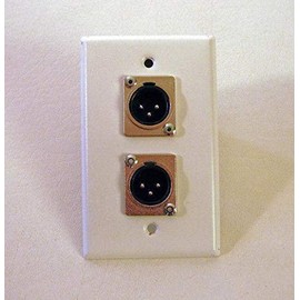 ProCraft 1 Stainless Steel White Wall Plate - Two Male Mic XLR's SPL-2XM-WH
