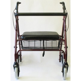 Karman Light Weight Extra Wide Rollator, Burgundy Frame