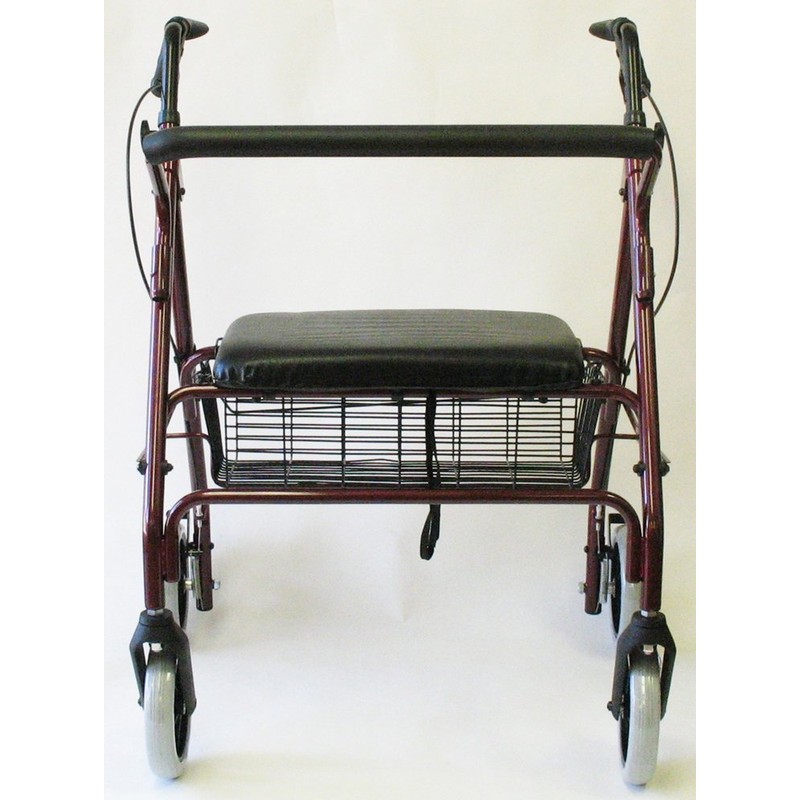 Karman Light Weight Extra Wide Rollator, Burgundy Frame