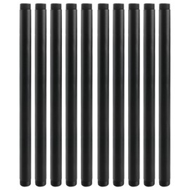 Home Expert 1/2"x 12" Black Painted Industrial Pipe - 10 Pack Malleable Cast Iron Heavy Duty Pre Cut Metal Threaded Gray Fitting for Vintage Style DIY Project