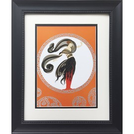 Erte "Flames of Love Newly Custom Framed Print 15" x 18"