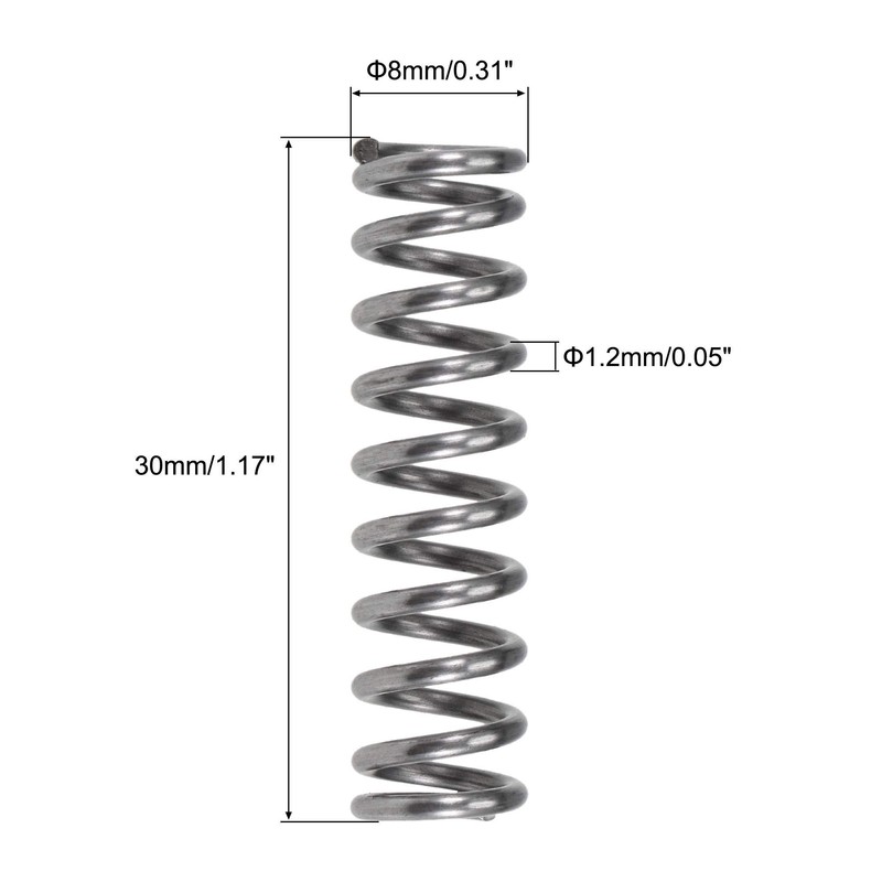 sourcing map Compressed Spring,8mm OD, 1.2mm Wire Size, 19.5mm Compressed