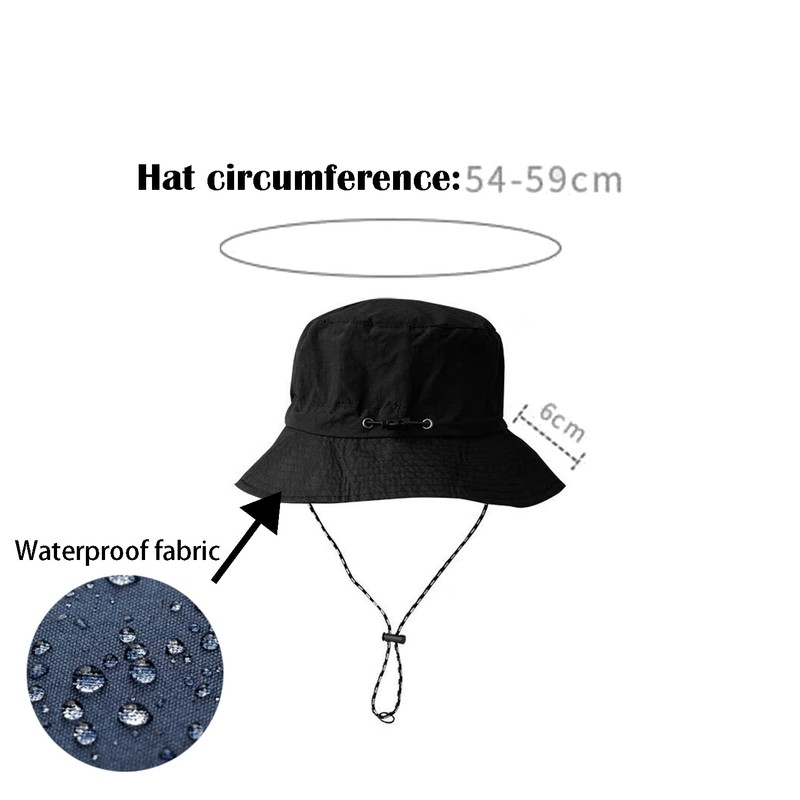 Women Bucket Hat Waterproof Fisherman hat can Store Bag Basin