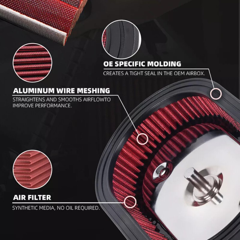 ANNX Replacement Air Filter Red Element FIt For Harley M8
