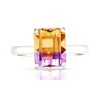 Genuine 1ct Ametrine 925 Solid Sterling Silver Engagement Ring Size