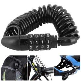 Candado para casco de motocicleta, candado de cable antirrobo para casco, candado portátil con combinación de contraseña de 4 dígitos para motocicleta