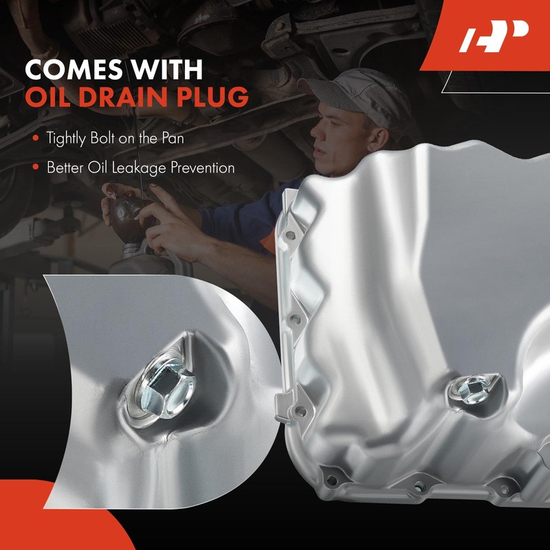 A-Premium Engine Oil Pan Sump with Drain Plug Compatible with