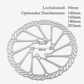 Jane Eyre 160 mm 180 mm 203 mm Bicycle Brake Disc 2 Pieces Disc Brake Bicycle Rotor with 12 Screws Suitable for Most Bicycles, Road Bikes, Mountain Bikes, BMX MTB (Silver 203 mm)