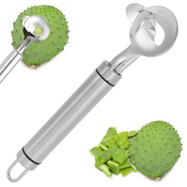 Cactus Peeler Spoon, Stainless Steel Cuchara Pelador de Nopales, Cactus Thorn Removal Tool, Multi-Function Nopales Peeler, Chinese Noodle Cutter Tool for Kitchen Cooking