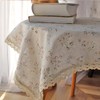 Utobanh Small Square Cotton Linen Farmhouse Tablecloth,Flower Vintage Bedside Tablecloth,End