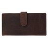 CTM Vintage Leather RFID Checkbook Cover Wallet with Snap Closure,