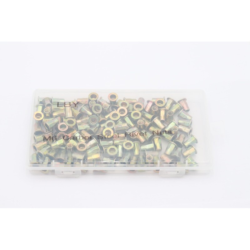 LBY 60pcs Carbon Steel Rivet Nuts, M6 Thread Insert Nutsert