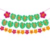 Hawaiian Party Happy Birthday Banner for Tropical Luau Party Palm