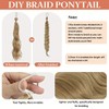 2 Piece Braid Wig Wavy Curly Scrunchies Synthetic Chignon Ponytail