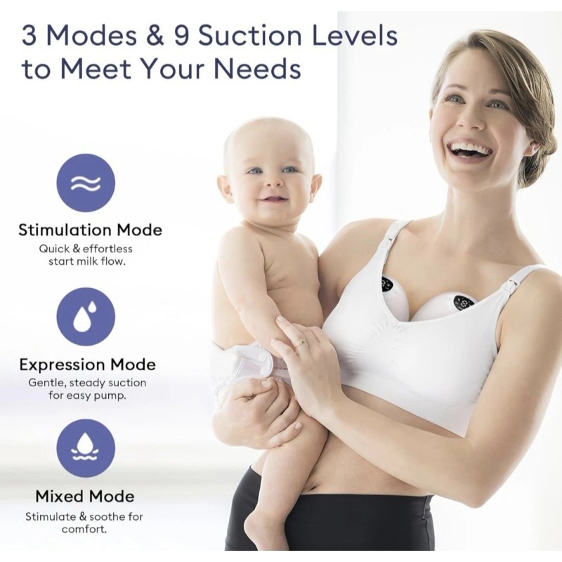 Momfann Electric Breast Pump Wearable Kit Hands-Free APP Control Portable