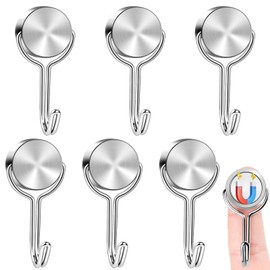 TRYMAG Swivel Swing Magnetic Hooks, 40LBS Heavy Duty Magnetic Hook for Cruise Cabins, 6 Pack Magnetic Hanging Hangers for Office, Earth Magnets with Swivel Hooks Magnet Grill Hanger for Fridge,Storage