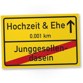DankeDir! Hochzeit & Ehe Ortsschild 30 x 20 cm Lustiges Geschenk Hochzeit Junggesellenabschied Witziges Hochzeitsgeschenk besten Freund - Kumpel