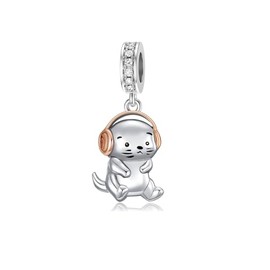 Otter Charm Bead 925 Sterling Sliver Sea Otter Charms for Bracelet Otter Jewelry Gifts for Otter Lover, Sterling Sliver, Cubic Zirconia