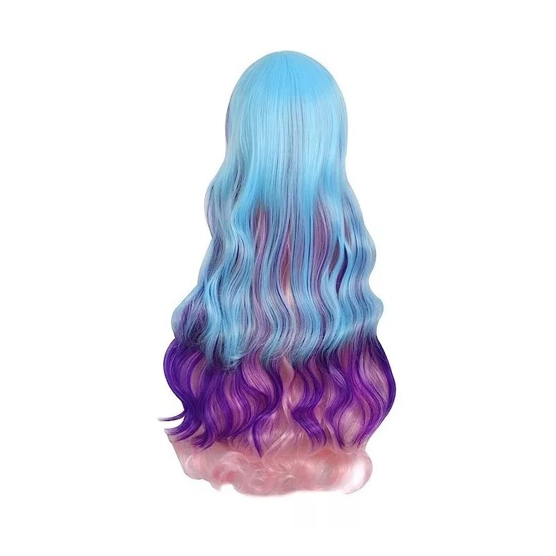 Mapofbeauty Peluca Multicolor Ondulada 100 % Fibra De Kanekalon 70