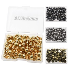 Modixun 400 Pieces Round Clasps 4 Colors Paper Fasteners with Storage Box Metal Shackle Fasteners for Crafts Scrapbooking DIY Accessories 8mm x 15mm