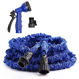 Dotopon Retractable Irrigation Pipe 100FT-Triple Inflatable Magic Hose Untwisted and Kinked Lightweight and Durable Expandable (Blue)