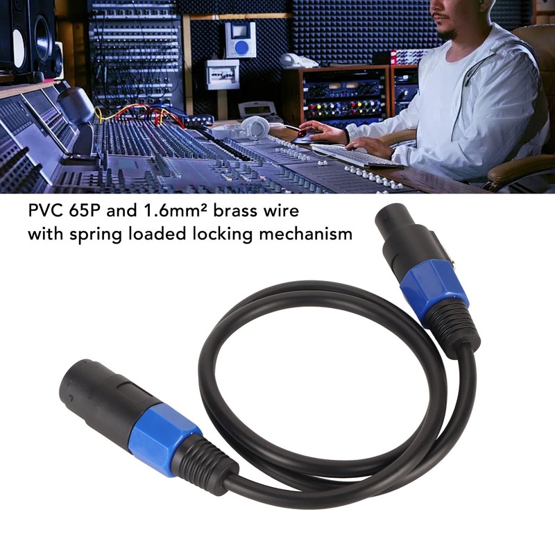 Professional Speaker Cable 3.3ft Long PVC Male Female Quick Twist