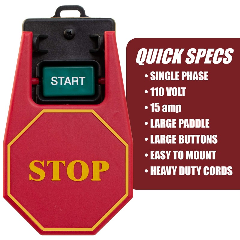 Fulton 110V Single Phase On/Off Switch with Large Stop Sign
