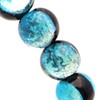 Gold Stone Luminous Hateruma Blue Firefly Glass Bracelet 0.3 inch