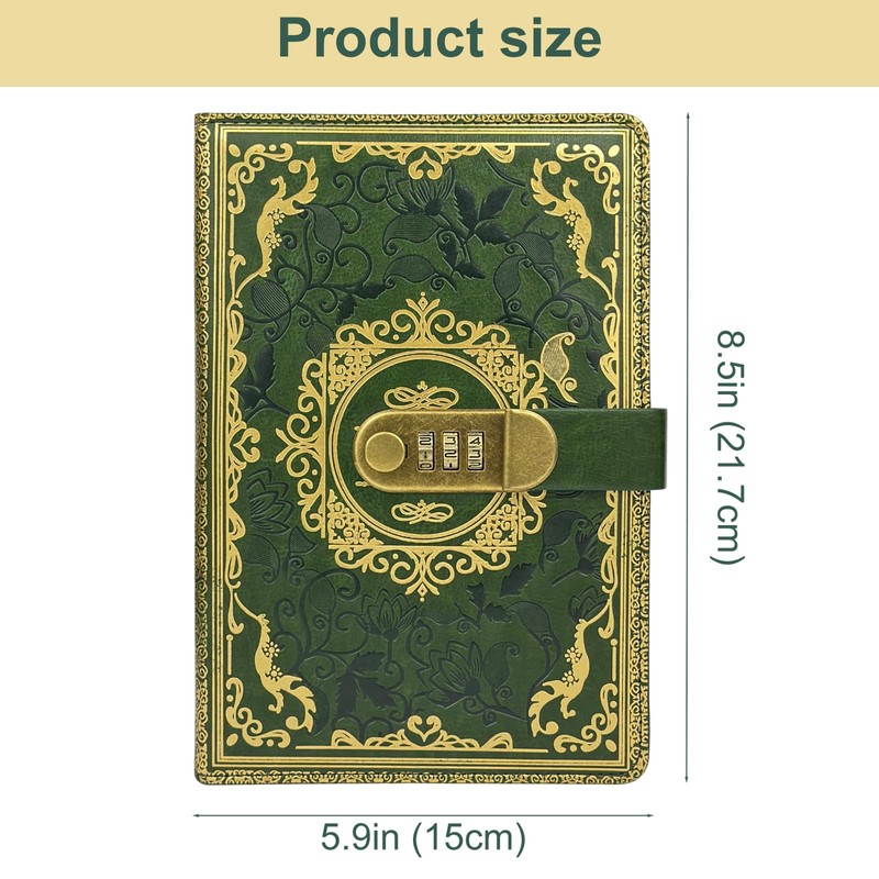 Neehows Lock Journal Diary Password Book, A5 5.9"x8.5" 200 Pages