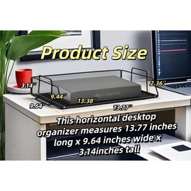 YFS 3 Tier Mesh Paper Holder with Handle, Stackable Letter Tray, Desktop Organizer for Office Supplies, Paper Sorter Organizer for Letter, File Folder Holder, Black/White (3, A4,Black,Horizontal)