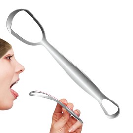 Limpialenguas para Adultos | Rascador de Lengua Acero Inoxidable - Forma Abanico Reduce Mal Aliento Higiene Diaria Cuidado Bucal Familiar