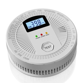 Combination Carbon Monoxide and Smoke Alarm with Digital Display, Battery Operated Smoke and Carbon Monoxide detectors 1-Pack