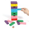 KABENFIS Wooden Building Blocks Colourful Tower Game with Storage Bag