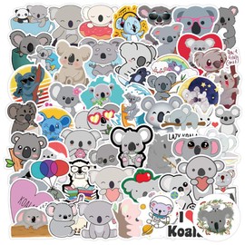 Koala Stickers 52 PCS, Cute Vinyl Waterproof Jungle Animal Stickers for Laptop, Skateboard, Water Bottles, Computer, Phone, Guitar, for Kids Adult (Koala)