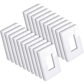 [20 Pack] BESTTEN 1 Gang Mid-Size Screwless Outlet Cover, Midway Decorative Wall Plate, USWP6 Gloss Snow White, Midsize H4.88" x W3.11"