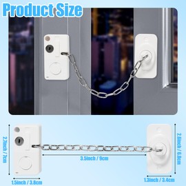 TirEurt Window Locks 2pcs Door and Window Safety Restrictor Alarm Limiter for Child Pets Safety Protection Prevent Theft Suitable for Doors Cabinets Drawers, White