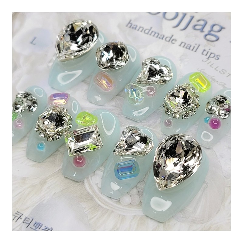 Clear Su Handmade Nail Tips - Oval S / 클리어