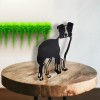 FixtureDisplays 4.3X5.5X0.4" Metal Border Collie Art Small Tabletop Wall Hanging