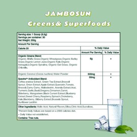 JAMBOSUN Super Green Powder - Organic Supplement for Digestive Health - Snail Algae & Chlorella - Edible Edible Supplement Dietary Healthcare Fitness Drink kiala nutrition:_1PC