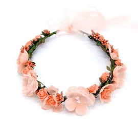 Flower Headband, Boho Bridal Flower Women's Flower Crown Garland Headband Women Flowers Wreath Crown Hair Band for Hat Ornament Wedding Beach Travel Bridal Wedding