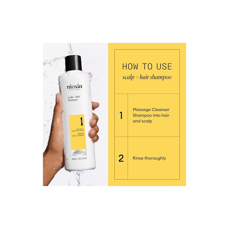 Nioxin Cleanser Shampoo System 1 for Fine Hair with Light