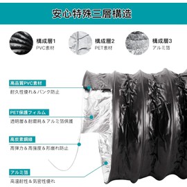 OOPPEN Duct Hose, Retractable Flexible Duct, Duct 75, 100, 125, 150, 200mm, Bellows Duct, Aluminum Hose for Ventilation, Exhaust Hose, Ventilation Hose, Heat Resistant, Waterproof, 0.39 inches (100
