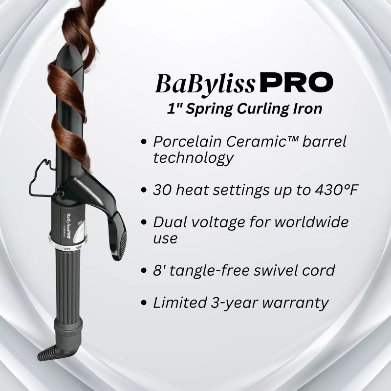 BaByliss PRO Porcelain Ceramic Flat Straightening & Curling Iron DV