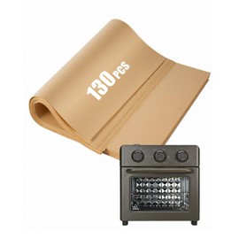 130PCs Air Fryer Paper Liners Compatible with Our Place 12.7 Quarts Wonder Oven, Nonstick Disposable Parchment Paper Baking Sheets Accessories for 6-in-1 Air Fryer & Toaster Oven, Free of Bleach