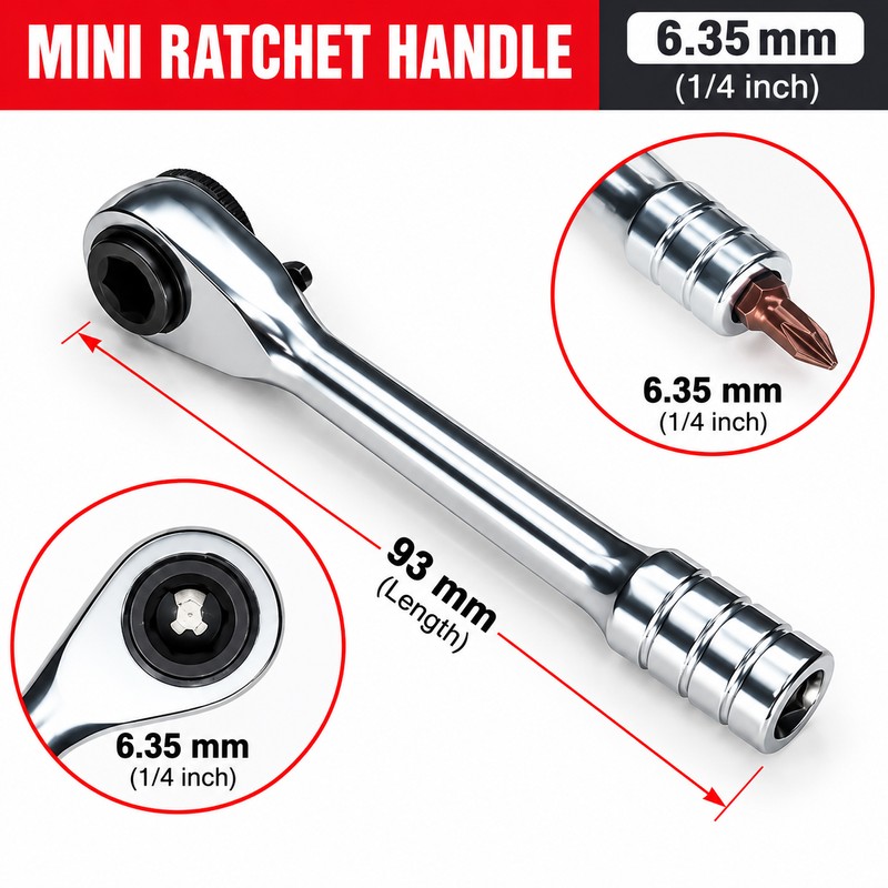 Double-Head Mini Ratchet Wrench – Fast Reversible Socket Tool for