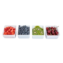 Restaurantware Bar Lux 1.6 Pint White Plastic Condiment Caddy Insert, Modern Style, 1 Shelf, Red, Blue, Green, For Restaurants, Bars, Buffets, Busy Environments, 4.4 x 5.5 x 2.8 Inches